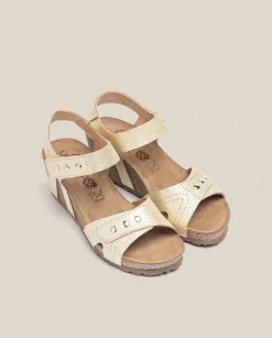 Wedge Sandals|Yokono Wedge Sandal CADIZ-303 Gold