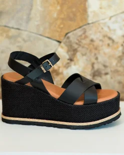 Wedge Sandals|Yokono Wedge Sandal LANZAROTE-003 Black
