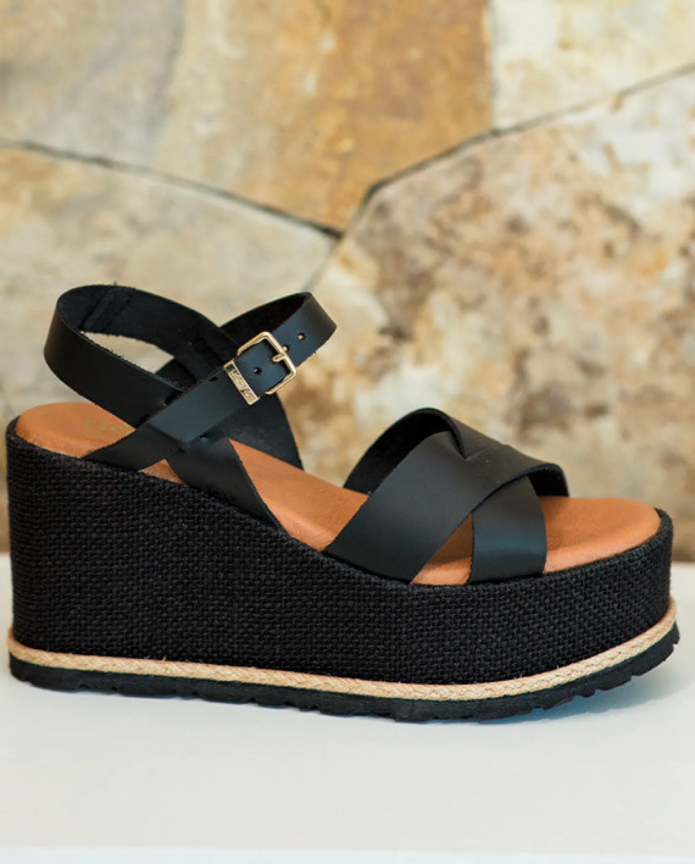 Wedge Sandals|Yokono Wedge Sandal LANZAROTE-003 Black