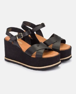 Wedge Sandals|Yokono Wedge Sandal LANZAROTE-003 Black