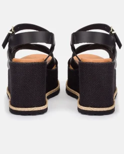Wedge Sandals|Yokono Wedge Sandal LANZAROTE-003 Black