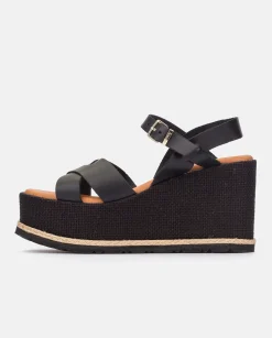 Wedge Sandals|Yokono Wedge Sandal LANZAROTE-003 Black