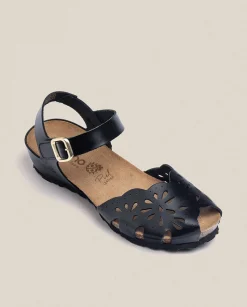 Wedge Sandals|Yokono Wedge Sandal MONACO-047 Black