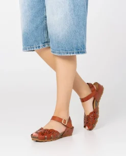 Wedge Sandals|Yokono Wedge Sandal MONACO-047 Brown