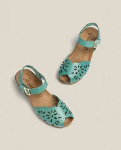 Wedge Sandals|Yokono Wedge Sandal MONACO-047 Green
