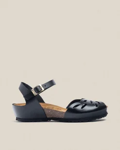 Wedge Sandals|Yokono Wedged Sandal MONACO-003 Black
