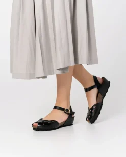 Wedge Sandals|Yokono Wedged Sandal MONACO-003 Black