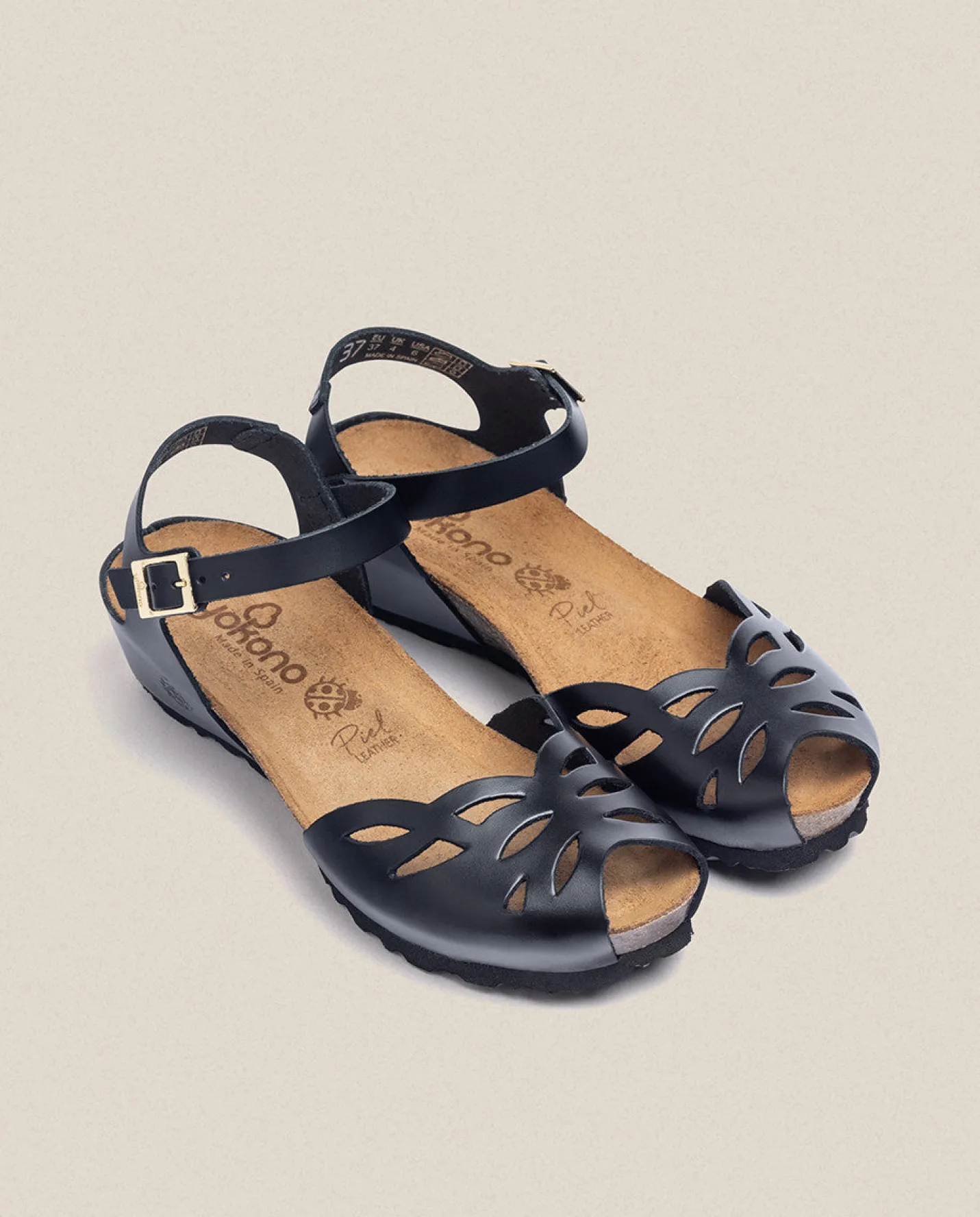 Wedge Sandals|Yokono Wedged Sandal MONACO-003 Black