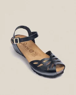 Wedge Sandals|Yokono Wedged Sandal MONACO-003 Black